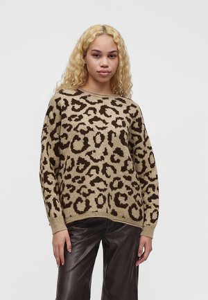 ONLY, ONLJADE ANIMAL O NECK - Pullover - offee bean
