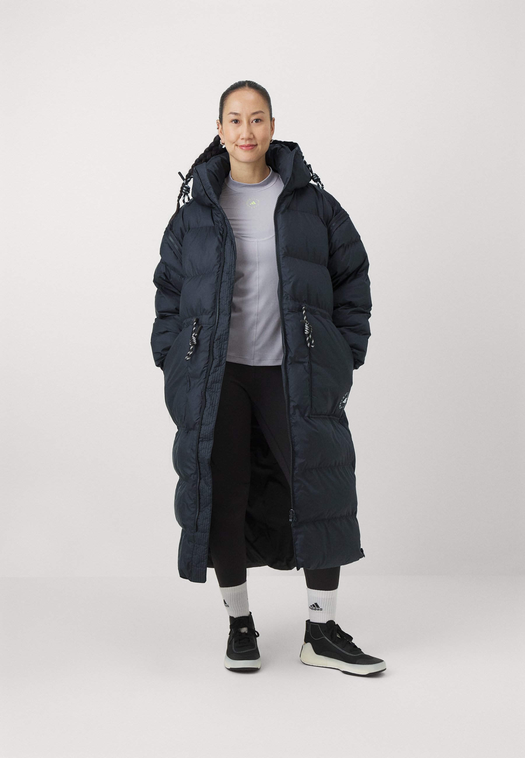 Mid Length Puffer Jacket (大きめ) adidas by Stella McCartney LONG - Winter coat - black - Zalando