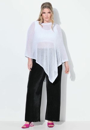 MIAMODA PONCHO GLITZER ZIPFELSAUM - Cape - snow white