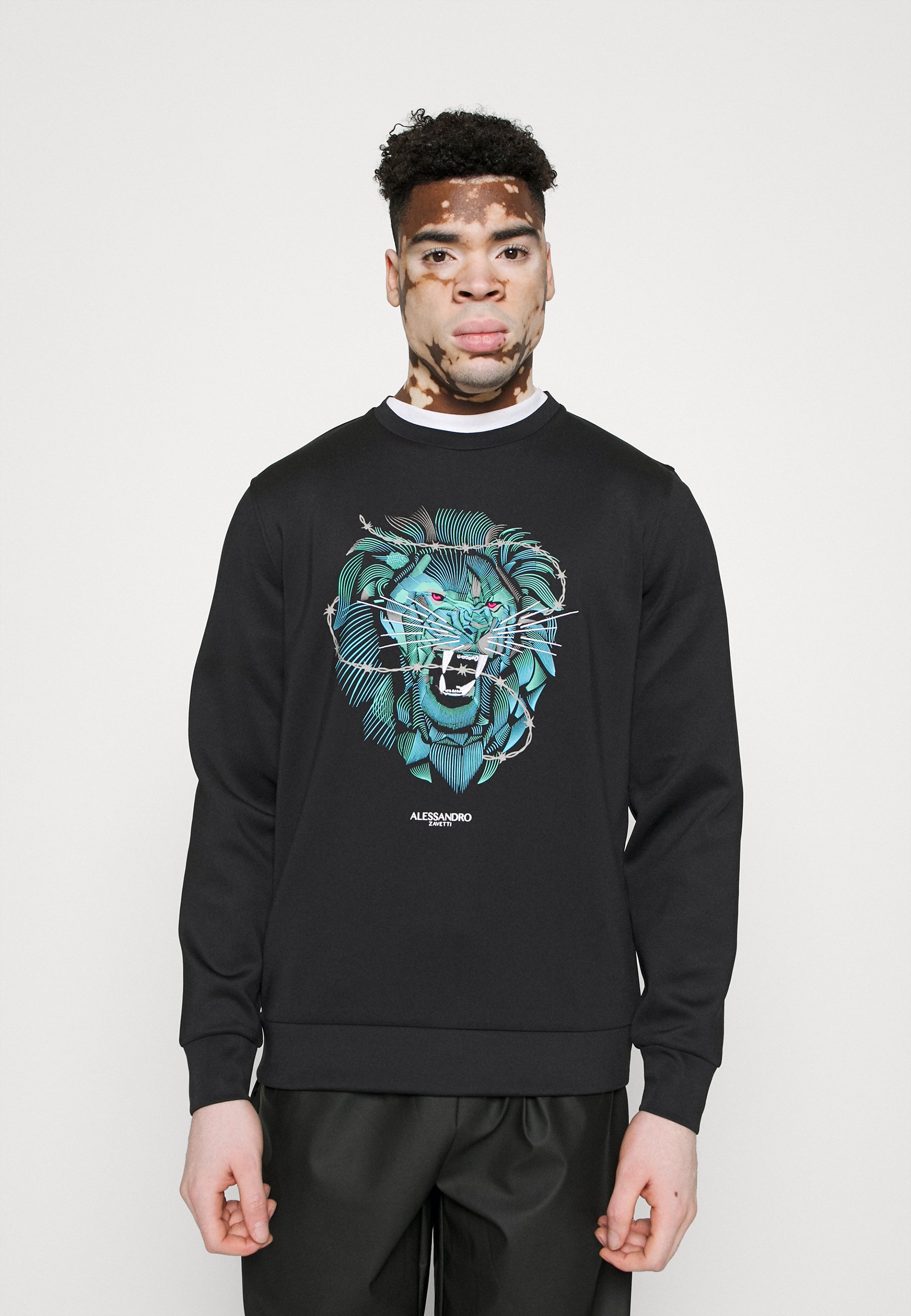 Alessandro Zavetti LION BARBED WIRE - Sweatshirt - black - Zalando.co.uk