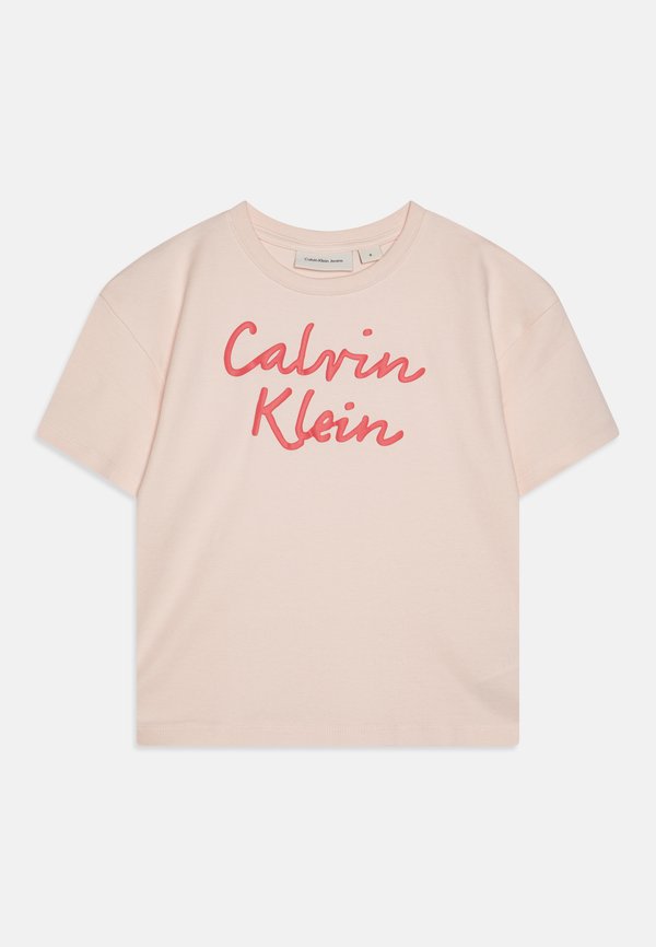 SCRIPT LOGO BOXY - Print T-shirt - silver peony4