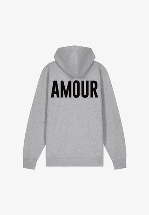 AMOURTEXT BACK EMBROIDERY - Sweat zippé - grey