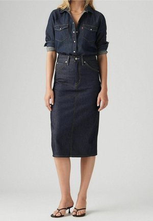 Falda de tubo - blue denim