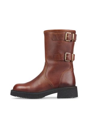 Platform boots - cognac