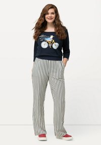 Ulla Popken STRIPE - Broek - navy blue