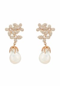 Orecchini in oro bianco 18 karati con perla barocca e diamanti - Italia