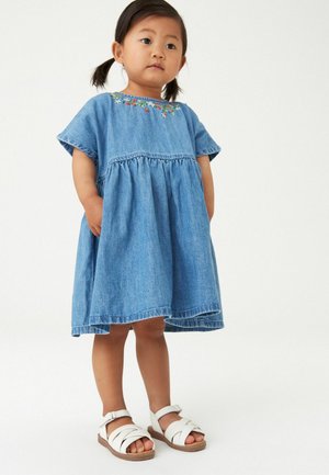 Next STRAWBERRY EMBROIDERED  - Robe en jean - blue denim