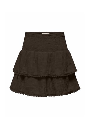 JDY, JDYTHEIS LIFE HW SMOCK SKIRT WVN DIA - Minifalda - chocolate torte
