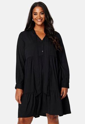 BOW L/S DRESS - Košilové šaty - black