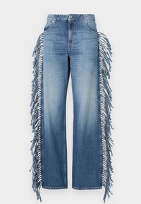 MR FRINGE - Jean boyfriend - stone washed mid blue