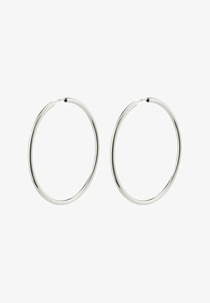 Srebrni obroči za ušesa z gladko, polirano površino. Krožna oblika, enakomerna širina, zasnovani za enostavno zapiranje. Preprosto in elegantno.