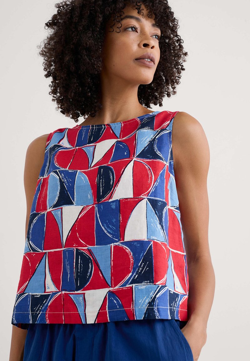 Seasalt Cornwall - STUDY - Top - multi - sail geo scarlet, Enlarge