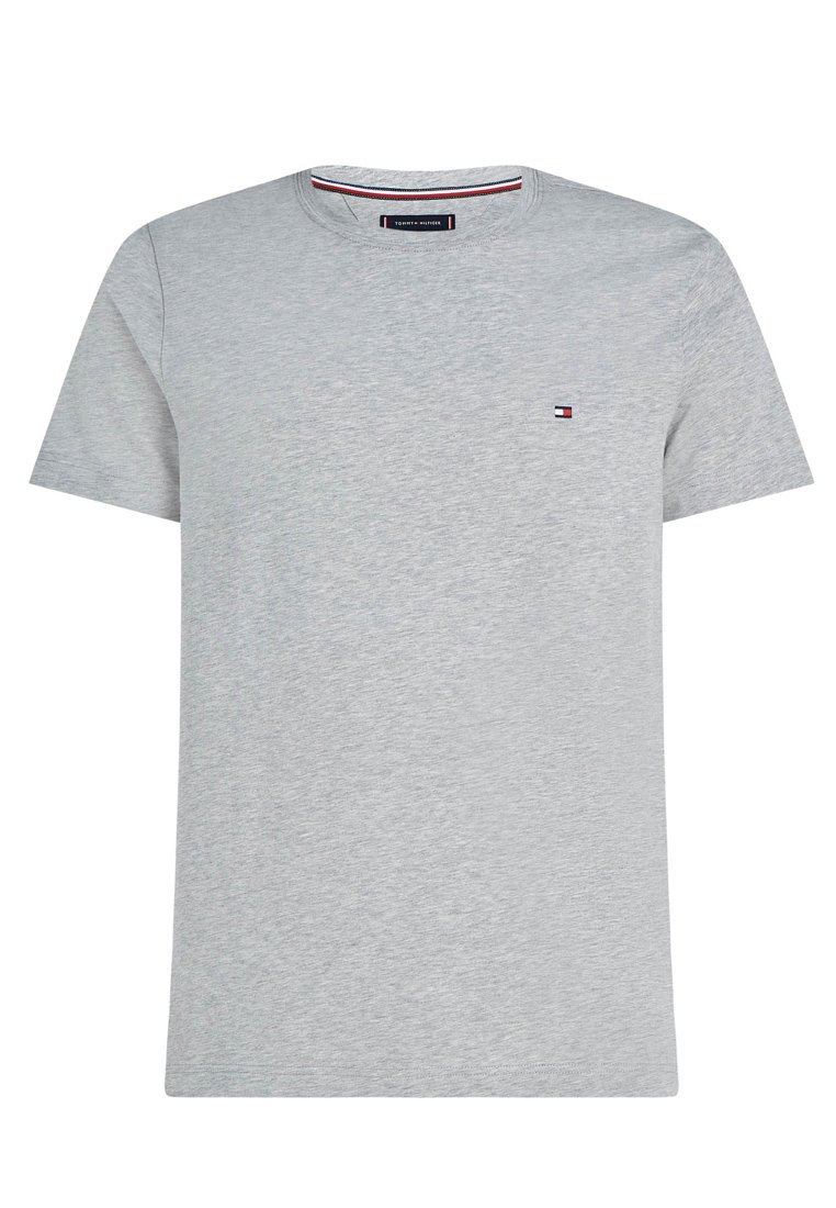 Tommy Hilfiger - CORE STRETCH SLIM NECK TEE - Basic T-shirt - Grey, Enlarge