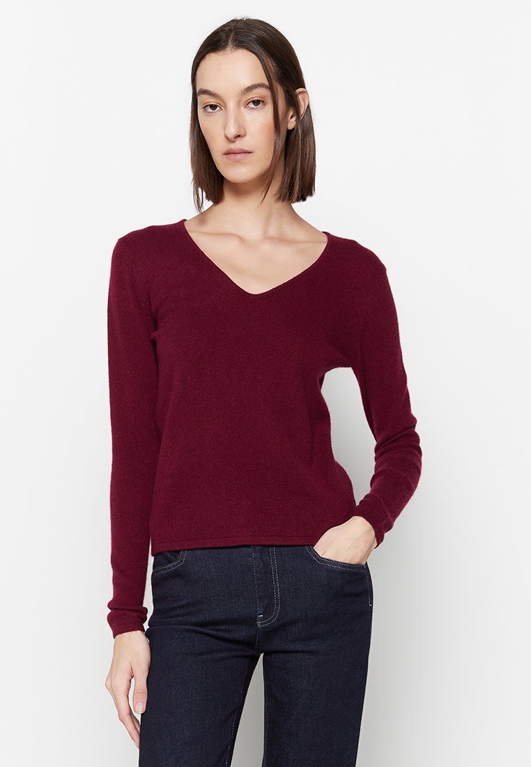Just Cashmere Trui bordeauxrood
