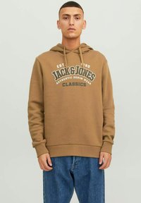 Jack & Jones JJELOGO HOOD - Mikina s kapucí - otter