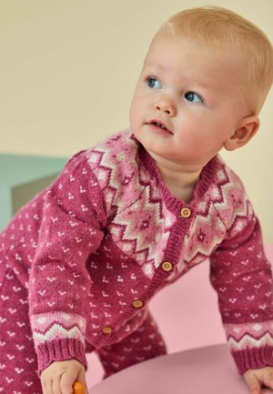 JoJo Maman Bébé, ALL-IN-ONE KNIT SET - Buksedragter - berry red