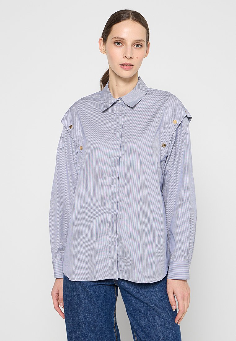 sandro Overhemdblouse donkerblauw sandro Overhemdblouse donkerblauw