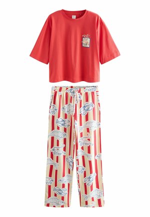 TALL FIT - SET - Pyjama - red stripe fish