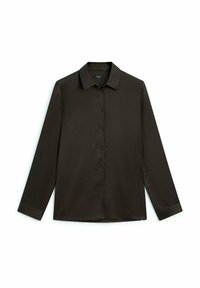 PLAIN WITH LONG SLEEVES  - Button-down blouse - mottled dark brown