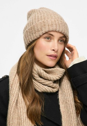 VILA, BEANIE VINARA KNITTED - Bonnet - beige