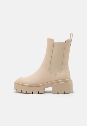 Kotníkové boty na platformě - beige