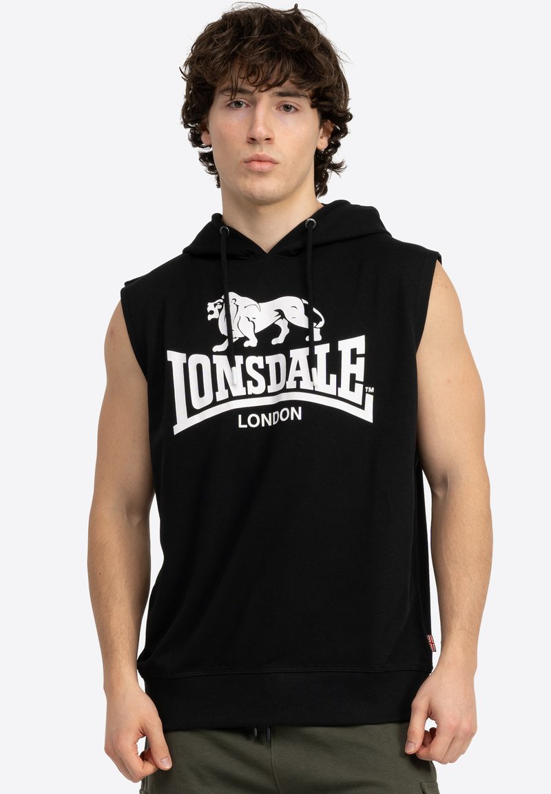 Lonsdale ÄRMELLOSES MIT KAPUZE NORMALE PASSFORM BIGNOR - Top - black off white