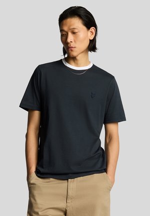 SS CONTRAST COLLAR SUPERFINE - T-Shirt basic - dark navy  white