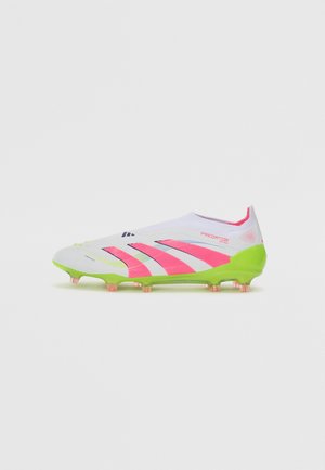 PREDATOR ELITE FIRM GROUND - Moulded stud football boots - cloud white lucid pink lucid lemon