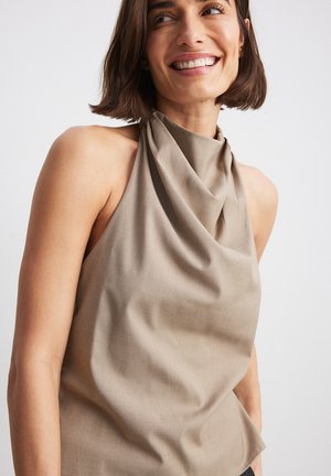 DRAPIERTES NECKHOLDER - Top - beige