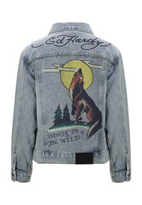 Ed Hardy BORN WILD  - Džínová bunda - bleach