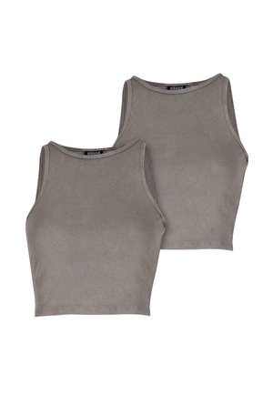 Urban Classics, WASHED CROPPED 2 PACK - Topp - steelgrey