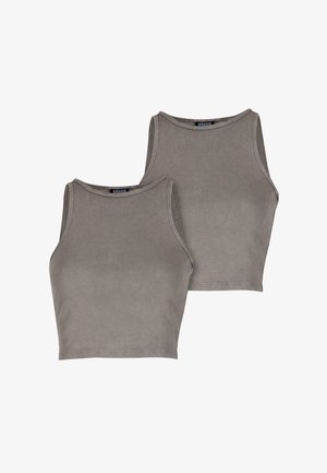 Urban Classics WASHED CROPPED 2 PACK - Topp - steelgrey