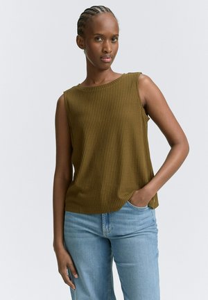 STRUCTURED WITH BOW - Top - golden olive green