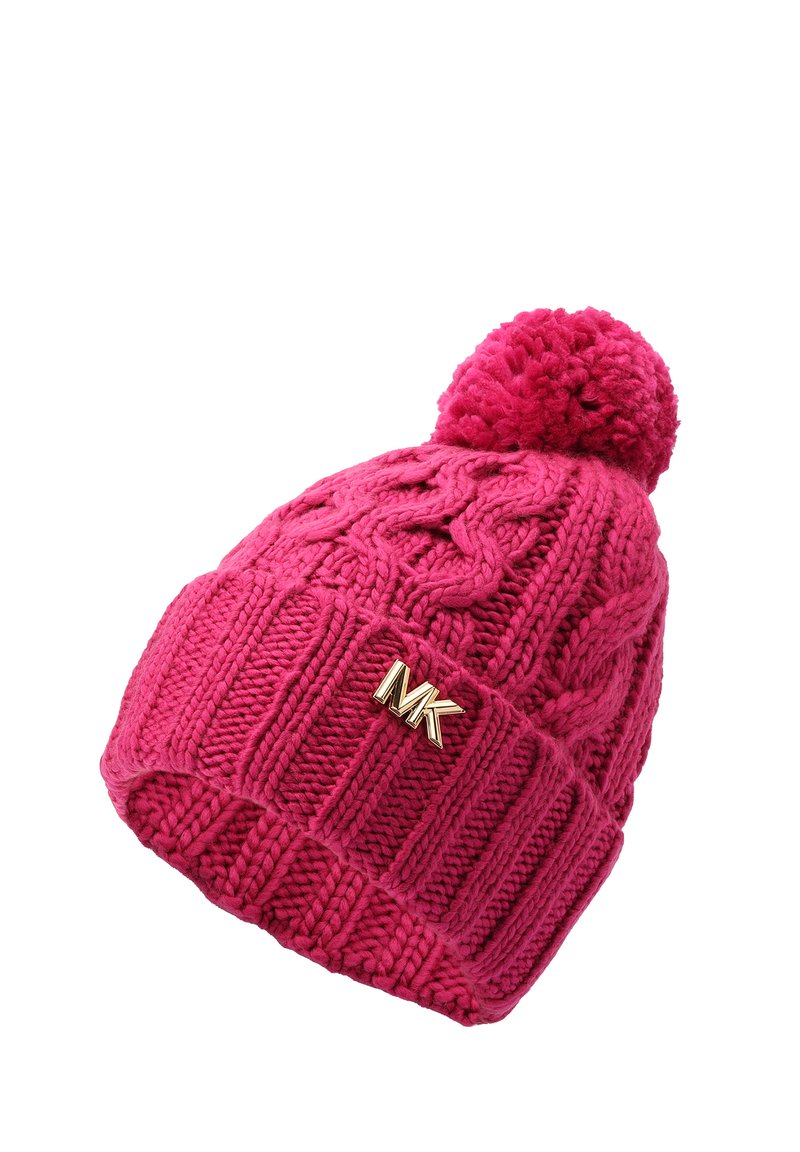 MICHAEL Michael Kors Cable Knit Pom Pom Fully Lined Pink Beanie Hat NWT Michael Kors Women main image 4