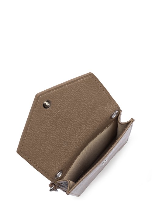 Pochette Smartphone Lancaster 'Milano Bao' - Cuir De Vachette Grainé Champagne - Rabat Aimanté, Poche Zippée