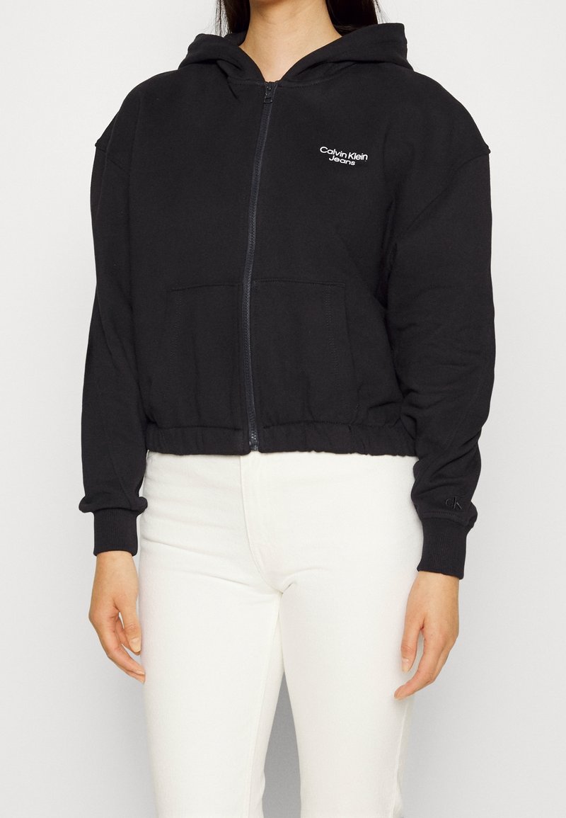 Calvin Klein Jeans Mikina na zip - black