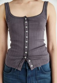 Free People END GAME POINTELLE TANK - Top - volcanic glass
