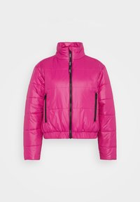 HUGO Felara Cropped Lightweight Short Puffer Jacket in Pink | UK