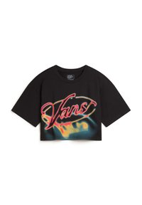 AFITERBURN RELAXED CROP - Printtipaita - black
