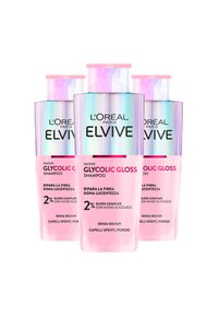 ELVIVE GLYCOLIC GLOSS SHAMPOO CON ACIDO GLICOLICO PER CAPELLI SPENTI E POROSI, RIPARA LA FIBRA E DONA LUCENTEZZA, 200 ML - 3 PACK - Shampoo - -