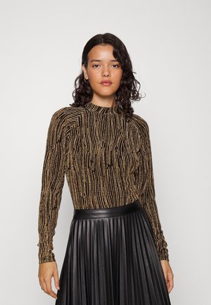 VILA VIMAZE - Long sleeved top - black/gold