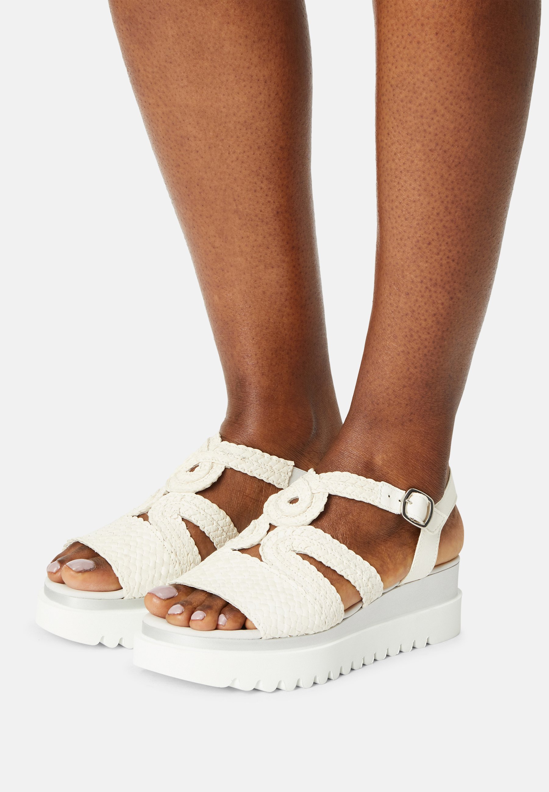 Gabor Sandalen met plateauzool - white/wit - Zalando.nl