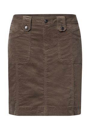 Street One, KNIELANGER ROCK AUS CORD MIT TASCHEN - Jupe crayon - velvet mocha