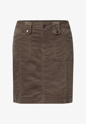 Street One, KNIELANGER ROCK AUS CORD MIT TASCHEN - Kokerrok - velvet mocha