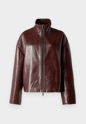 REMAIN BONDED JACKET - Chaqueta de cuero - deep mahogany