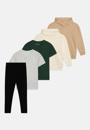 UNISEX SET - Pajkice – hlače - mottled light grey/beige/dark green