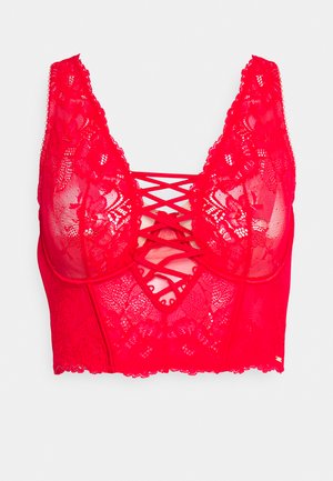 LACEY LACING LONGLINE - Underwired bra - red