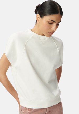OVERSIZED SHORT SLEEVES SWEATER - Camiseta básica - off white
