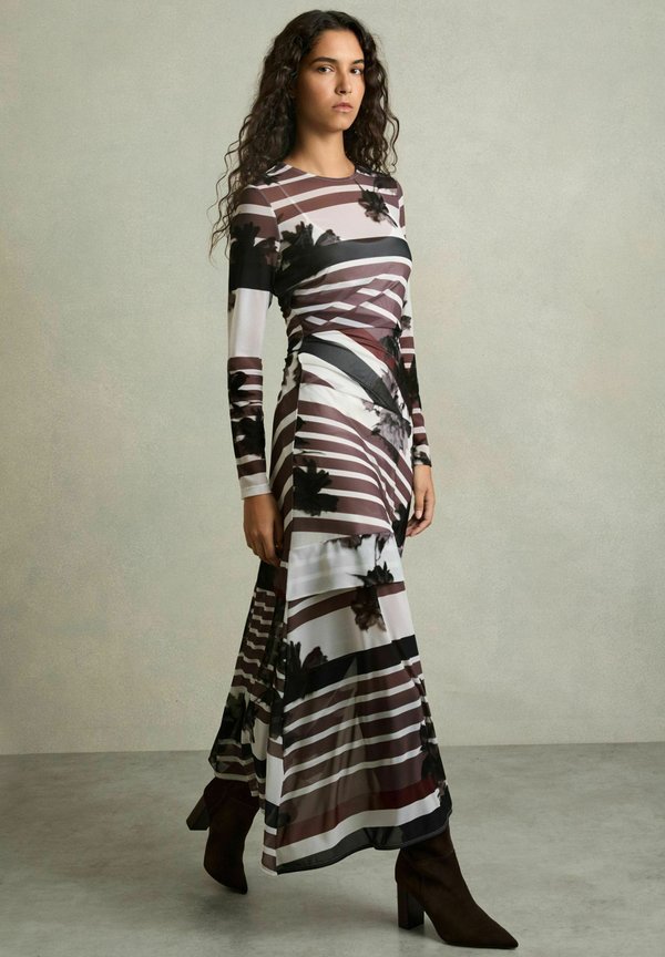 CHIARA STRIPE-PRINT RUCHED - Maxikleid