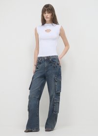 Calliope CUT OUT STRASS - Top - bianco ottico